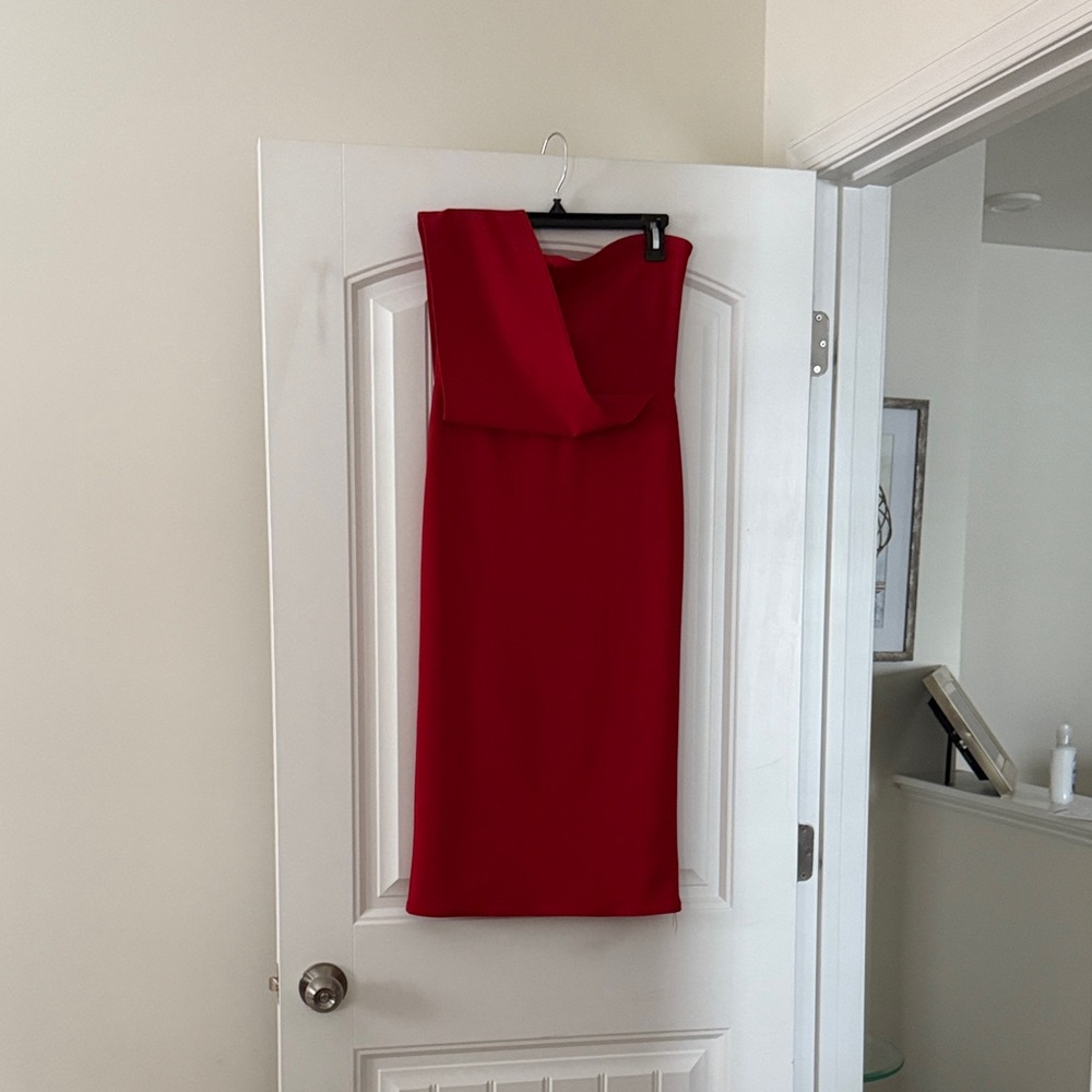 PrettyLittleThing Red Midi Dress